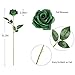 DuHouse 10pcs Fake Roses Artificial Silk Flowers Faux Rose Flower Long Stems Bouquet for Arrangement Wedding Centerpiece Party Home Kitchen Decor (Dark Green)