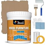 DWIL Acrylic Wood Paint for Furniture - Semi-Gloss Paint for Wood Surface Renovation, Non-Toxic & Odorless, Eco-Friendly & Healthy (32oz, Matte Walnut Shell Brown)