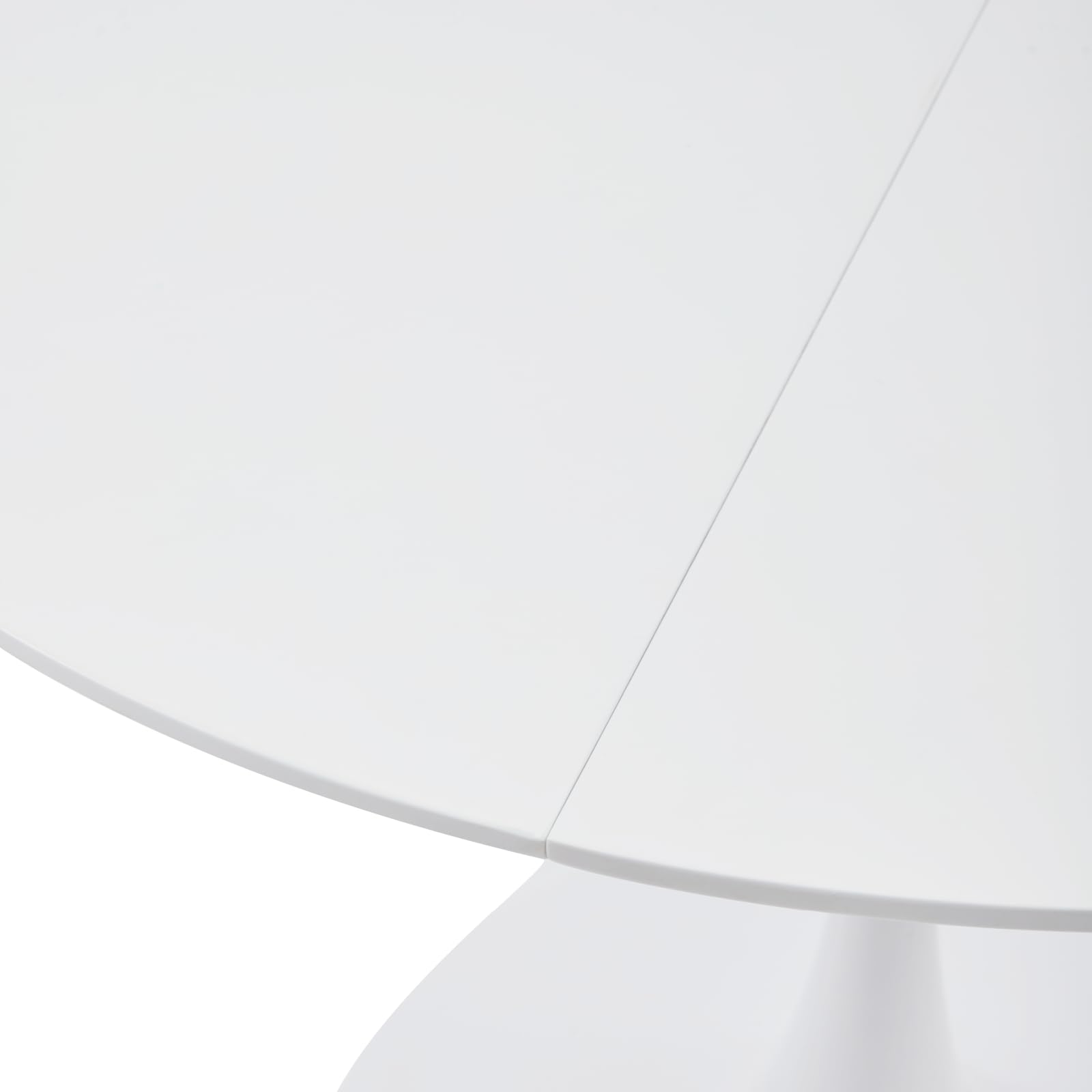 Ensemble Table a Manger Ronde 110 cm avec 6 Chaises, Ensemble Table et Chaises Salle a Manger en Similicuir Noir, pour Cuisine Salle à Manger Salon Bureau et Restaurant (Blanc + Noir)