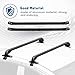 2Pcs 43.3 Inch Universal Car Top Roof Cross Bar Luggage Cargo Rack Adjustable Window Frame Aluminum Black