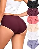 FINETOO 6 Pack Womens Seamless Underwear Full Coverage No Show Hipster Panties Sexy Stretchy Briefs Gifts for Women Clothes