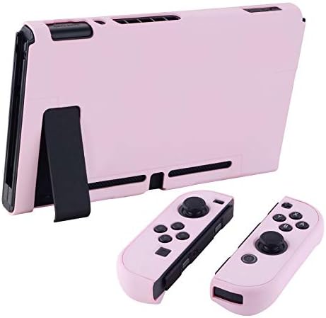 eXtremeRate PlayVital Back Cover for Nintendo Switch Console, NS Joycon Handheld Separable Protector Hard Shell, Dockable Protective Case for Nintendo Switch - Peach Blossom Pink (NOT for Switch 2) - 4