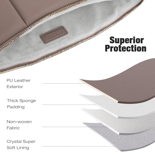 MoKo 13.3-14 Zoll Puffy Laptop Hülle passend für MacBook Air 13'' M3 2024/2020/2019, MacBook Pro 14'' M3 2024/2023, MacBook Pro 13" M2/M1… – Ansicht 3