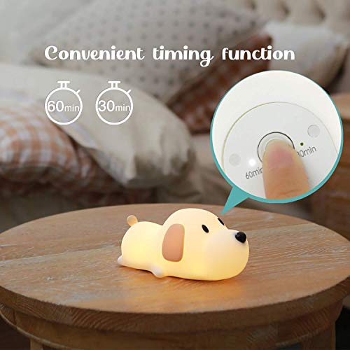 HOOMAGIC LED Nachtlicht Kinder Nachtlampe mit Touch Schalter Tragbare Silikon Nachtlichter USB Aufladen Nachtlampe für Schlafzimmer, Camping, Wohnräume
