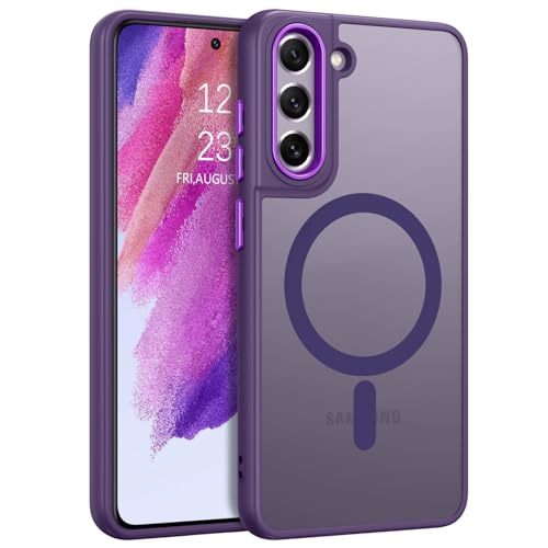 DUEDUE Magnetic Case for Samsung Galaxy S21 FE 5G Case,Samsung S21 FE Case Compatible with MagSafe Translucent Matte Soft TPU Shockproof Protective Bumper Cover Slim Thin Phone Cases 6.4 Inch,Purple by DUEDUE - Used condition - CA$8.48