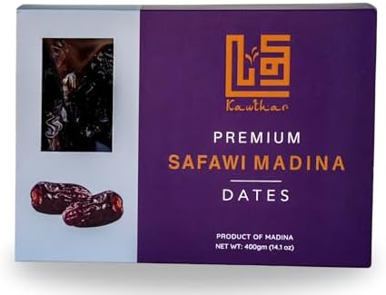 Premium Large Safawi Dates 400g Gift Box by kawthar (Latest Harvest)