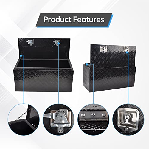 Gesexi 36 Inch Heavy Duty Aluminum Truck Bed Tool Box 5 Bar Tread Trailer Pickup Underbody Toolbox, Rv Storage Organizer, Underbed Tools Organizer With Lock & Keys,Black(36"X18"X17") #TOP3