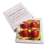 Baluue Valentinstag Aromatherapie Duftkerzen Erdbeerduft 4 Stück Kerzenbox aus Paraffin Aromakerzen für Entspannung und Geschenk