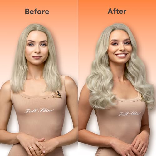 Image of Full Shine Butterfly Weft Hair Extensions Human Hair 20 Inch 100G | Color 18 Ash Blonde Highlight 613 Bleach Blonde, Invisible PU Hole Weft, Genius Weft With Hole, Date Night