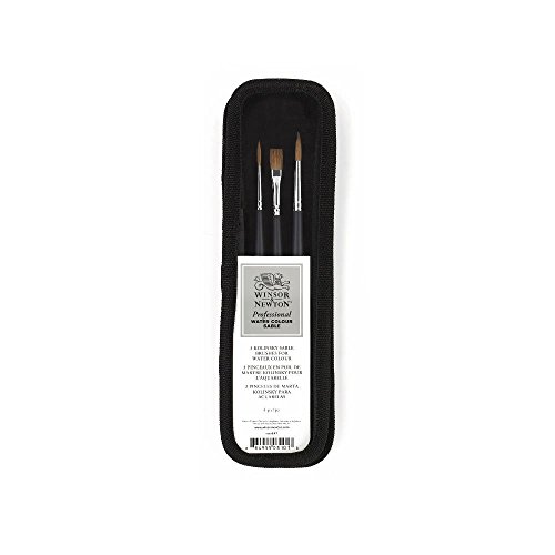 Winsor & Newton Profi Wasser Farbe Sable Pinsel Kit (Pack von 3)
