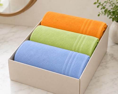 Image of BENAVJI Hand Towel 21 x 14 CM | Ultra Soft & Super Absorbent Quick Dry Bath Towel for Men, Women & Kids | Multipurpose Bathroom, Gym & Travel Towel Pack of 3