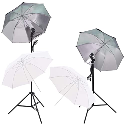 vidaXL Fotostudio Set Hintergrundsystem Softbox Studioleuchte Schirm Stativ – Bild 7