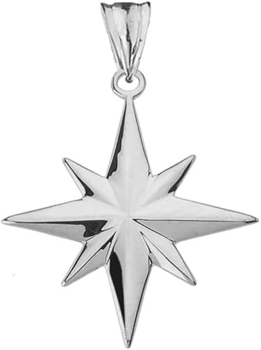 Encantador colgante de estrella del norte en plata de ley, Plata esterlina