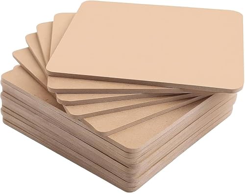 Image of Cliths 5.5mm Pack of 6 MDF Sheet for Art and Craft 8 Inch Round Corner Square MDF Board for lippan Art, Base for Resin Art (8x8INx5.5mm)