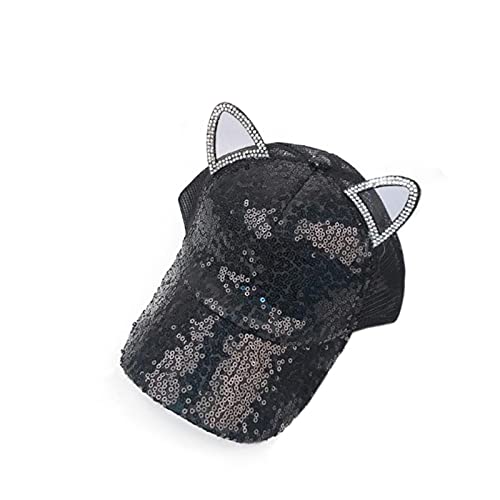 Sombrero para niños XKUN con malla y lentejuelas gorra de béisbol infantil de dibujos animados