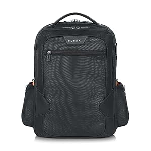 EVERKI Studio Expandable Laptop Backpack – Bag Made from Plastic Bottles for Up to 15-inch Laptop/MacBook, Black
