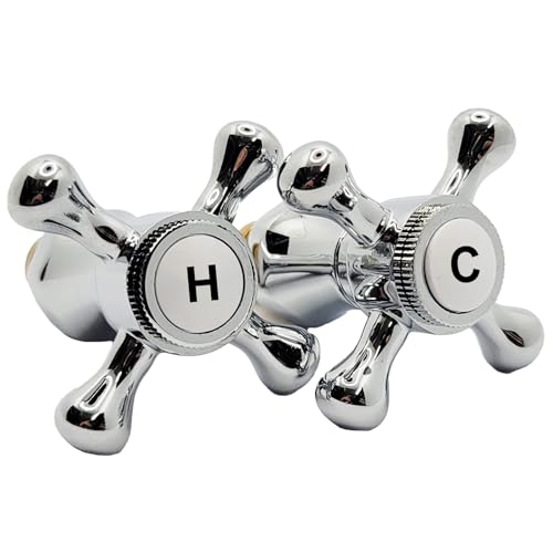 Nes Home Traditional Basin Cross Head Tap Reviver Kit 1/2" Cold and Hot Chrome