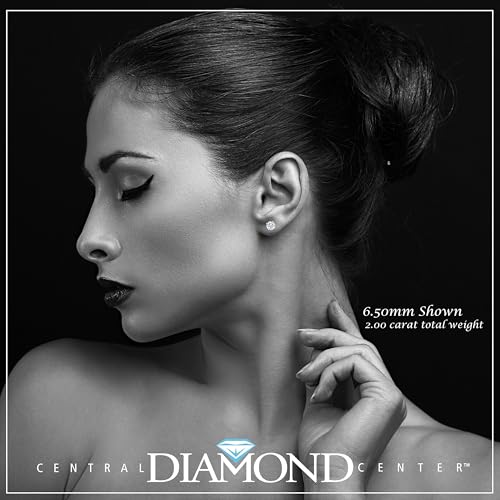 image for Central Diamond Center 14K Solid Gold Post & Sterling Silver 4 Prong C