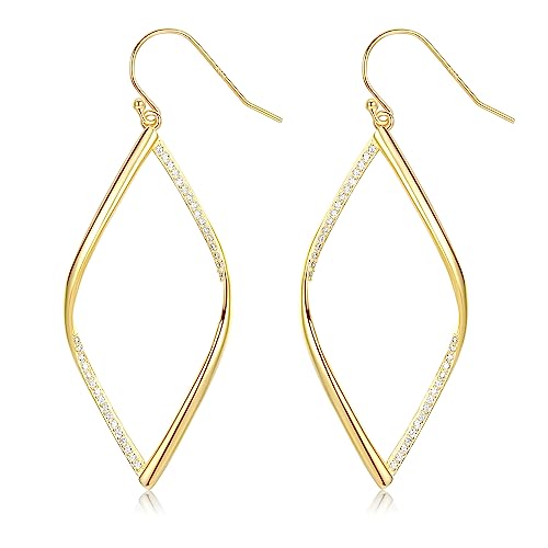 18K Gold Plated Dangle Earrings for Women, Gold Drop Dangling Earrings Hypoallergenic Jewelry Gift