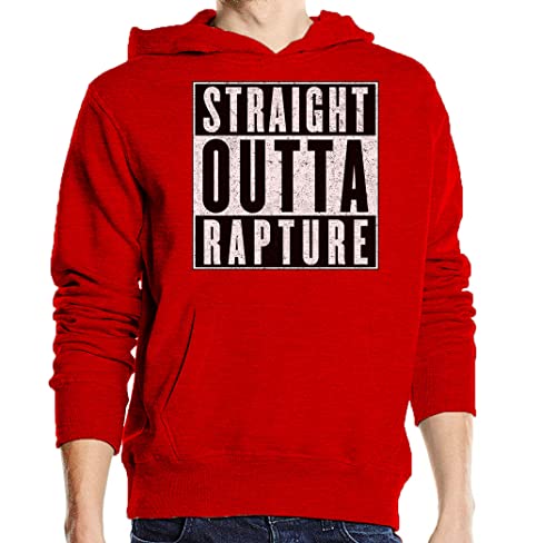 Sweat à capuche rouge Straight Outta Rapture en coton doux de qualité