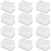 12 Piezas de Envases de Plástico Transparente para Almacenamiento de Cuentas (4.13 x 2.56 x 1.58 pulgadas), Organizador de Cuentas Pequeño para Cuentas, Joyería, Tarjetas de Presentación, Piezas de Juegos, Manualidades 2