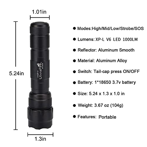 Ultrafire Wf502B Led Flashlight 1000 Lumen Flashlight Torch 5 Mode Portable Flashlights (2 Pack) #TOP5