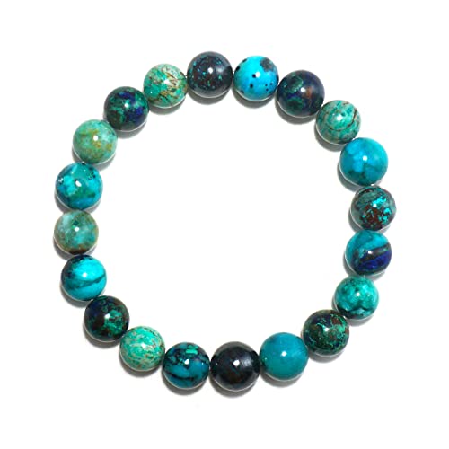 Pulsera de chakra Chrysocolla, pulsera de cuentas de 10 mm para mujeres y hombres, regalo único para amigos y amantes, viene con kit de cuentas Cover