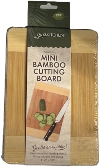 Bamboo Cutting Board 12x8 Eco-Friendly Wooden Cutting Board for Kitchen, Durable Knife-Friendly Chopping Board for Meat, Vegetables & Cheese, Small Serving Board for Home & Gifts