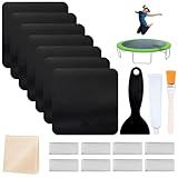 Pesoncarl Trampoline Patch Repair Kit,4x4in Trampoline Patch for Holes or Tears Replacement Professional Trampoline Repair Kit Trampoline Accessories, Square (19Pcs)