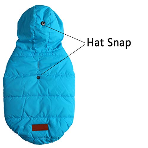 Vecomfy Fleece Lining Extra Warm Dog Hoodie In Winter,Small Dog Jacket Puppy Coats With Hooded,Light Blue S #TOP1