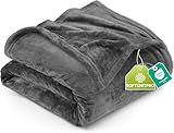 Utopia Bedding Fleece Blanket Full Size Grey (90x84 Inches) Ultra Soft Warm Lightweight Microfiber Breathable Anti-Static Cozy Bed Blanket, All-Season Home Decor Gift for Men & Women