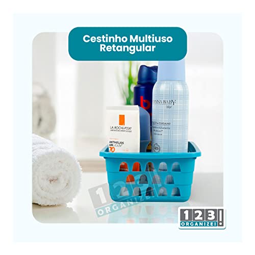 Kit 10 Cestos Multiuso Organizador Pequeno 16x12x6Cm Rosa cestinha organizadora bebe 123Organizei