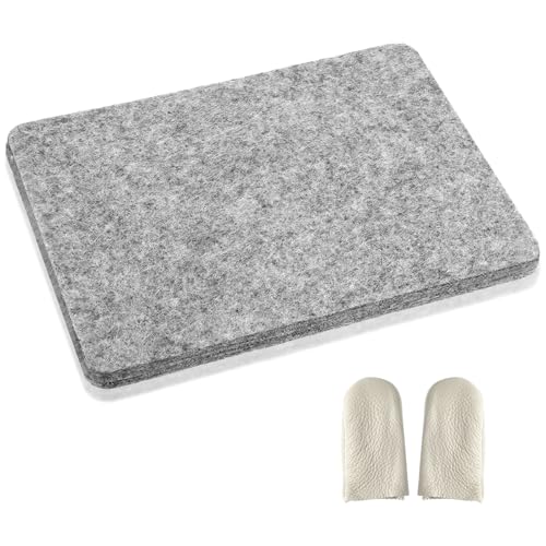 Needle Felting Pad, Grey Sponge Pad, 8×10 in Needle Felting Mat with 1pair Finger Sleeves for Any Wool Felting Supplies