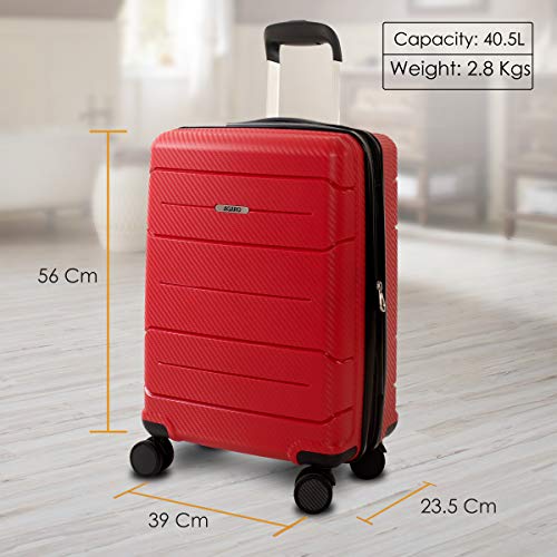Image of AGARO Venue Hard-Sided Polypropylene Check-in Luggage (20 Inch Suitcase) Red