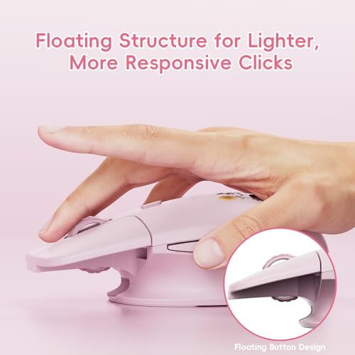 Image of My Little Pony Silent Wireless Mouse - M03 Innovative Floating Button Design, Quiet Clicks, 3 Adjustable DPI (800 /1600 /3200), Dual-Mode (2.4GHz /Bluetooth), Ergonomic for Mac /Windows (Pink)