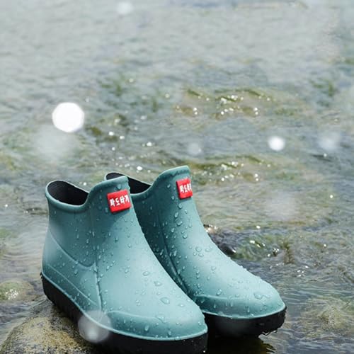 Men's Ankle Rain Boots Waterproof Chelsea Boots Fashion Slip-On Rubber Short Rain Boots For Men Outdoor Work Shoes Garden Boot for Men Mud Working Farming Fishing 6