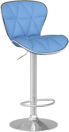 Miniatura 11 de Leopard- Bancos de barra giratorios, ajustables, con respaldo de piel sintética acolchada A-shell Espalda/Gris,Marrón,Caqui,Gris claro,Celeste,beige