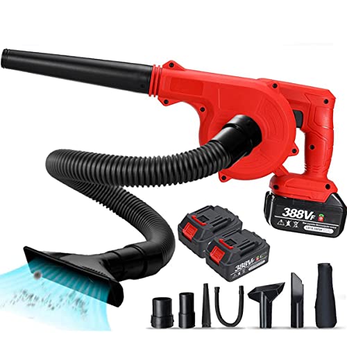 2-in-1 Electric Leaf Blowers & Vacuums, Lightweight Garden Blower with 2X 21V Batteries and Charger, Multiple Working Head, for Snow/Patio/Deck/Garden Cleaning/Garage Dusting
