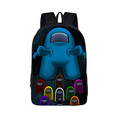 MHLYY Mochila Among us Escolar, Juego Among Us Bolsas Escolares de Impresión 3D Bolsa, Bolso de Bolsillo Oxford de Moda Impermeable para Chico e Niña
