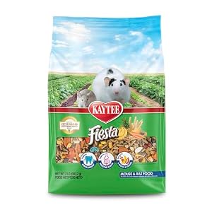 Kaytee Fiesta Mouse & Rat Food, Nutritious and Fun Blend, Supports Dental Health and Digestion, 2 pounds