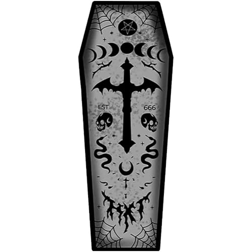 Lpitoy mata do kąpieli w kształcie trumny Halloween, gotycki wystrój domu do łazienki, sypialni, groteskowe trumny, mata do drzwi, antypoślizgowa, dywaniki do dekoracji Halloween