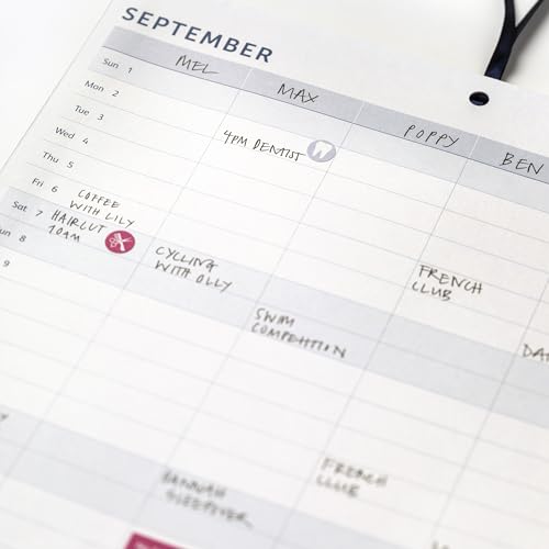 Busy B 13 Month August 2024, August 2025 Mid-Year Family Calendar with Week to View Layout - Image 4