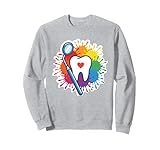 Regenbogen Zahn Herz Zahnarzt Dentalhygiene Praxis Sweatshirt