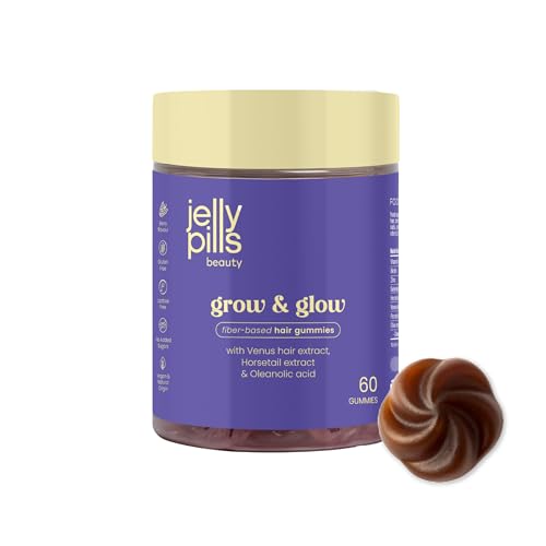 Jelly Pills Anti-Haaruitval Gummies met Biotine, Culantrillo & Paardenstaart – 60 Vegan Gummies – Zonder Suiker – Frambozensmaak – Voor Sterker & Glanzender Haar