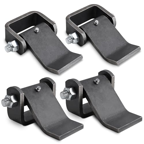 NORJIN 4 Pack Weld on Trailer Hinges Heavy Duty Greaseable Gate Hinges for Dump Trailers Trucks and Gates Strap Style Short Leaf Trailer Door Gate Hinges