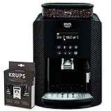 Krups Arabica EA817K Kaffeevollautomat mit Milchaufschäumdüse 1450 Watt, 15 Bar + Reinigungs- und Pflegeset, Direktwahltasten für Espresso und Kaffee, Extra großes Display, 1,7L, 2-Tassen-Funktion