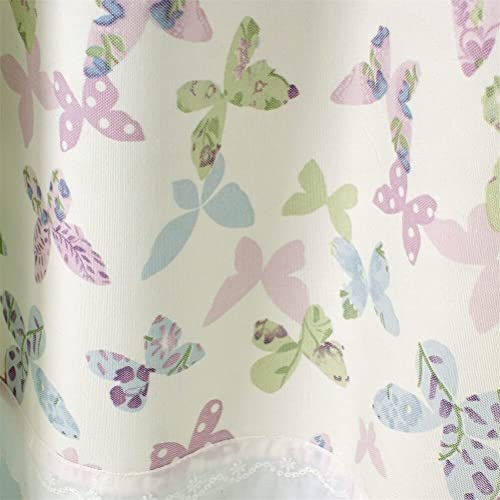 Cortina corta para balcón o baño con estampado de mariposas 6