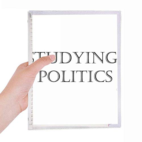 Carnet de notes à spirale rechargeable Short Phrase Studying Politics pour étudiants