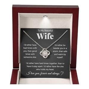 Birthday Gifts for Wife from Husband | Soulmate Necklace with Heartfelt Message Card & Box | Anniversary, Birthday, Christmas or Valentine’s Day Gift for Girlfriend, Fiancée