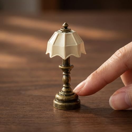 Lampe maison de poupée 1:12 LOGOFUN meuble miniature pour vitrine vide - 3